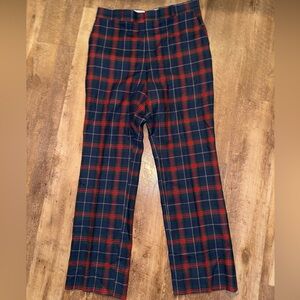 Men's Navy and Red Plaid Dress Pants